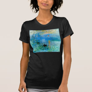 T-shirt Rustique élégant Blue Sunrise Pêche Bateau de mer