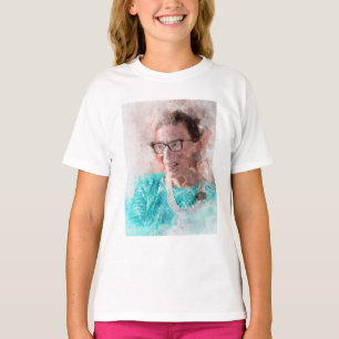 T-shirt Ruth Bader Ginsburg Aquarelle souriante Portrait T