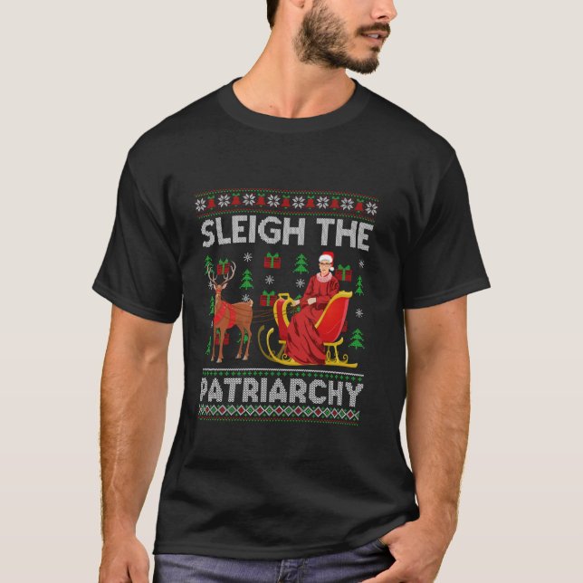 T-shirt Ruth Bader Ginsburg RBG Xmas Sleigh P (Devant)