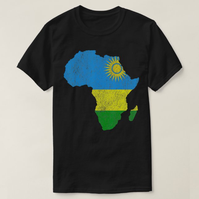 T-shirt Rwanda Drapeau Afrique Continent Silhouette Cadeau (Design devant)