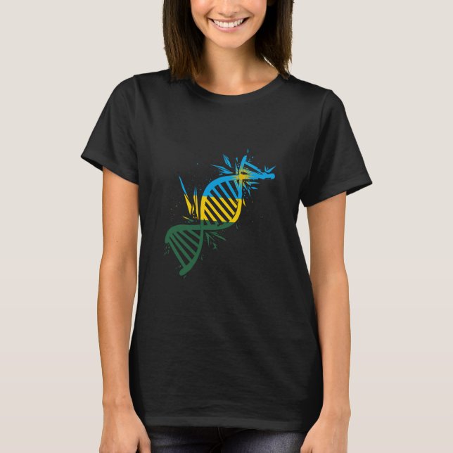 T-shirt Rwanda Drapeau Molécule d'ADN Rwandan Pride Rwanda (Devant)