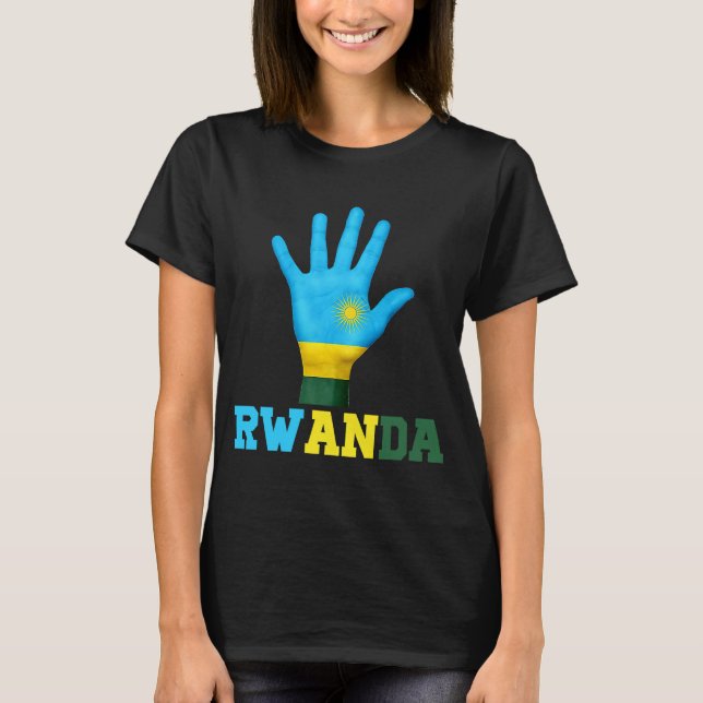 T-shirt RWANDA Hand Up Drapeau I Love RWANDA Travel (Devant)