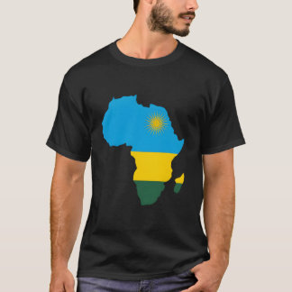 T-shirt Rwandan Pride Rwanda Flag Africa Map