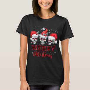 T-shirt RWJO Crâne Santa Chapeau Joyeux Noël Famille P