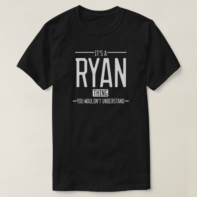 T-shirt Ryan drôle de nom de famille drôle (Design devant)
