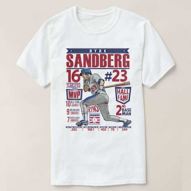 T-shirt Ryno Hall of Fame Baseball Stats Hommage (Design devant)