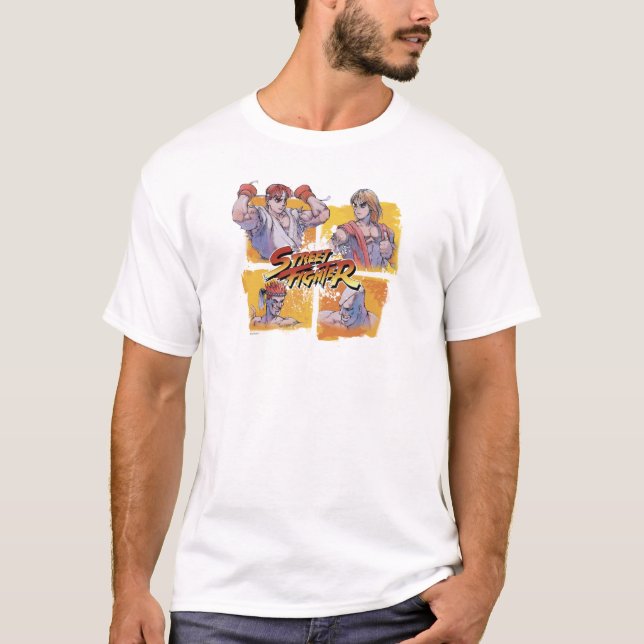 T-shirt Ryu contre Ken et Adon contre Sagat (Devant)