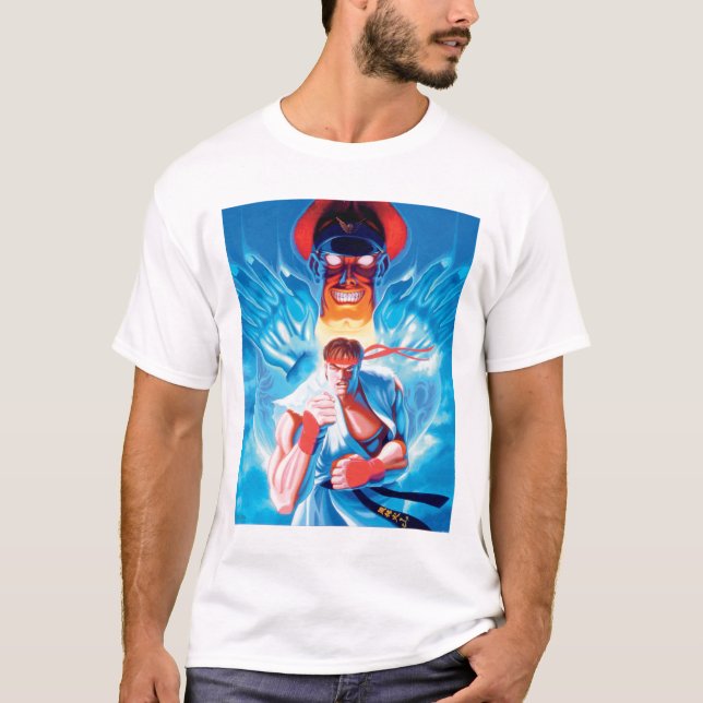 T-shirt Ryu contre le bison (Devant)