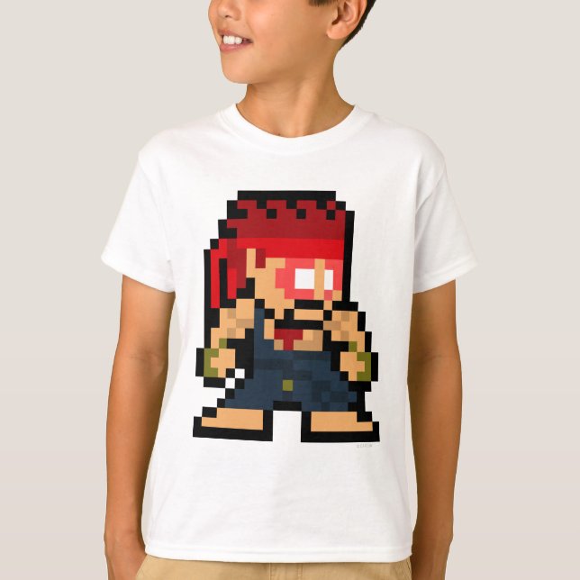 T-shirt Ryu mauvais à 8 bits (Devant)