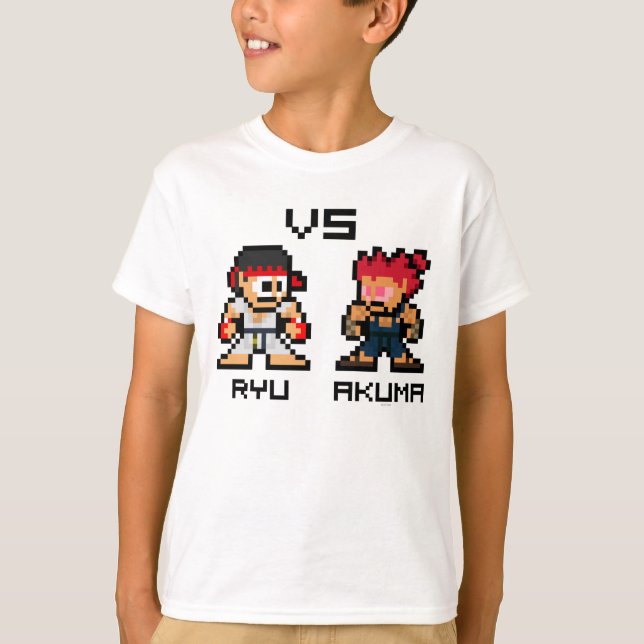 T-shirt Ryu VS Akuma 8 bits (Devant)
