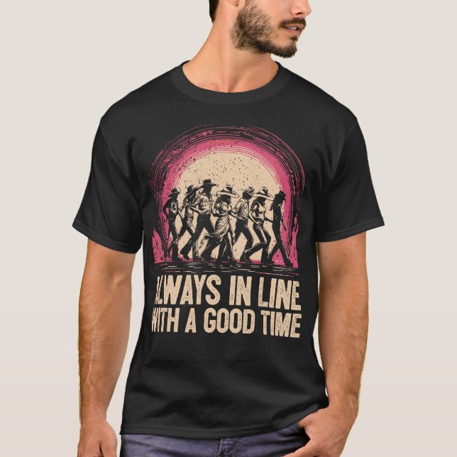 T-shirt S2 Line Dancing Line Dance Line Dancer (51) (Devant)
