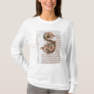 T-shirt S d'initiale de Historiated '