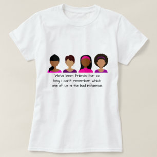 T-Shirt S M L XL Girlfriends Citation rose violet
