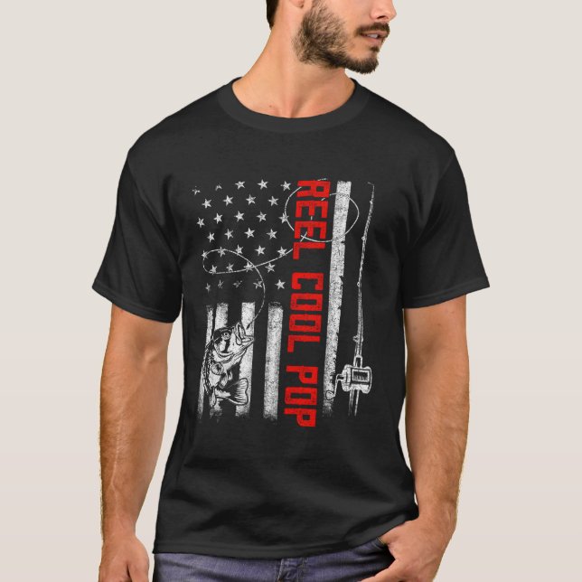 T-shirt S Reel Pop American Flag Family Fête des pères (Devant)