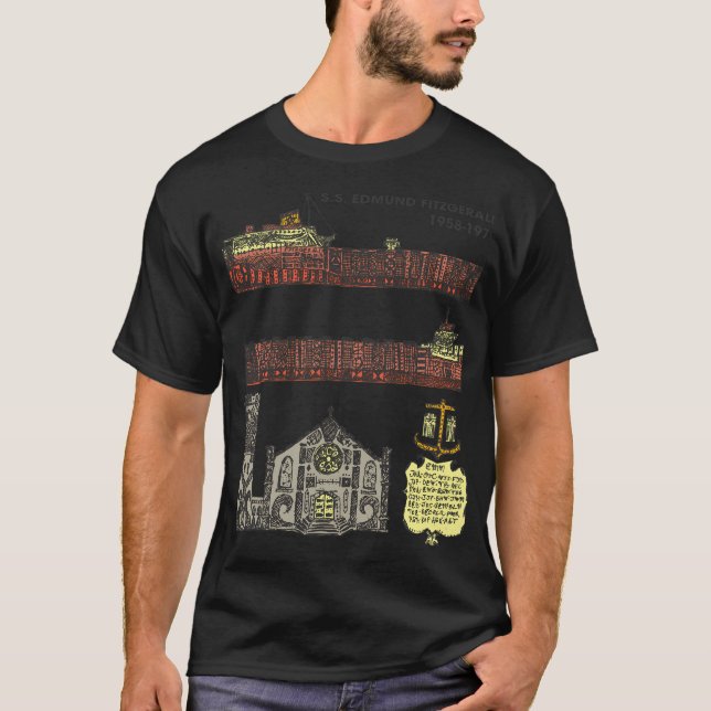 T-shirt S.S. Edmund Fitzgerald (Big Fitz) (Devant)