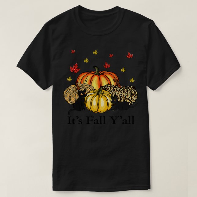 T-shirt Sa chute de Black Cats Thanksgiving Funny (Design devant)