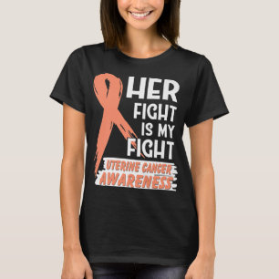 T-shirt Sa Lutte Est Ma Lutte Contre Le Cancer De L'Utérin