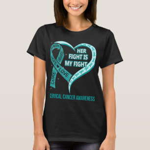T-shirt Sa Lutte Est Ma Lutte Contre Le Cancer Du Col Cerv