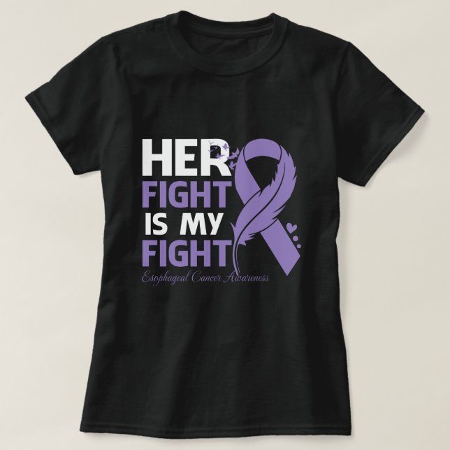 T-shirt Sa Lutte Est Ma Lutte Contre Le CANCER ESOPHAGÉAL  (Design devant)