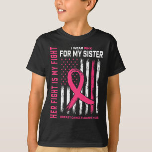 T-shirt Sa Lutte Est Ma Lutte Je Porte Pink Sister Breast 