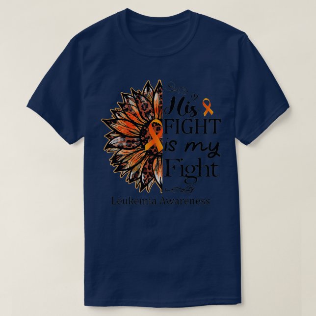 T-shirt Sa Lutte Est Ma Lutte Leucémie De Tournesol Orange (Design devant)