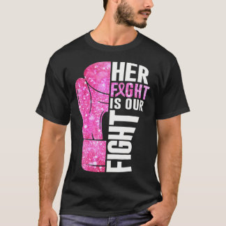 T-shirt Sa Lutte Est Notre Combat Boxe Gant Cancer Du Sein