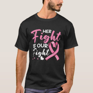 T-shirt Sa Lutte Est Notre Lutte Pink Ribbon Cancer Du Sei
