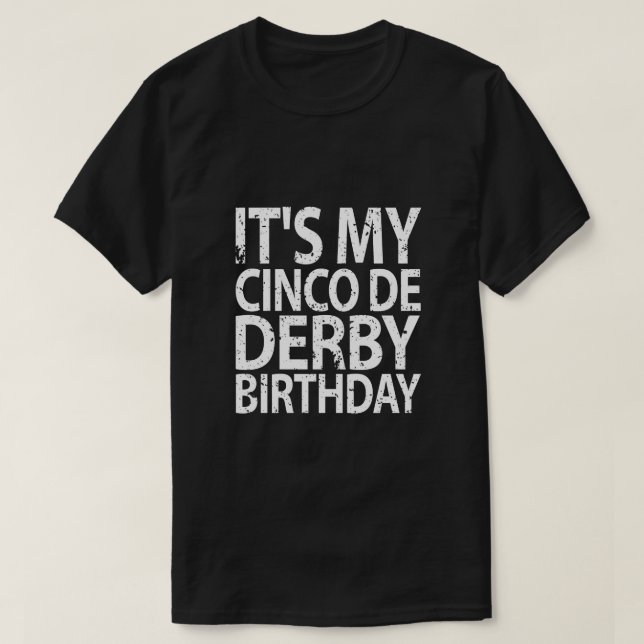 T-shirt sa ma chemise d'anniversaire de cinco de Derby (Design devant)