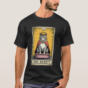 T-shirt Sa Majesté Carton de Tarot pour Chat Litière Drôle