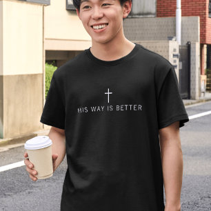 T-shirt Sa Voie Est Meilleure Croix Chrétienne Minimaliste