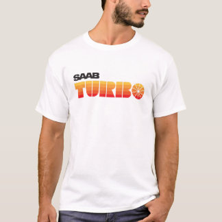 T-shirt SAAB Turbo rétro look rayures de badge