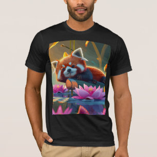 T-shirt Sable rouge posé sur une bille dans un étang de lo