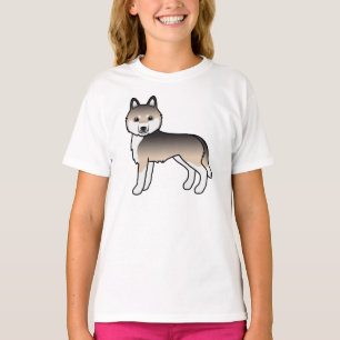 T-shirt Sable Siberian Husky Chien de Dessin Animé Mignon