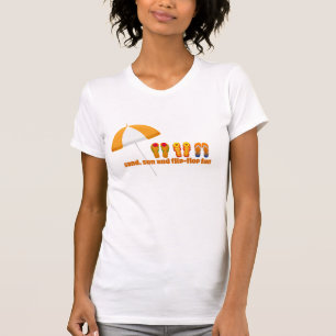 T-shirt Sable, soleil et plaisir en tongs