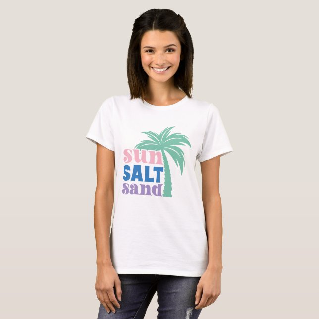 T-shirt Sable Soleil Sand Boho Retro Été (Devant entier)