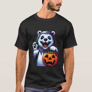 T-shirt Sac à bonbons fantôme d'ours polaire d'Halloween e