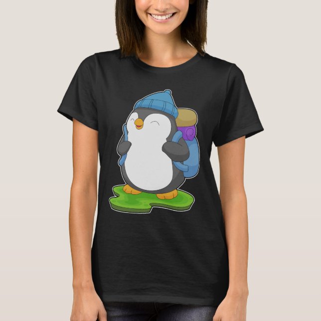 T-shirt Sac à dos de randonneur de pingouins (Devant)
