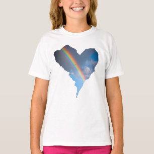 T-shirt Sac à main Ciel Arc-en-ciel Cœur Toile de la Nat