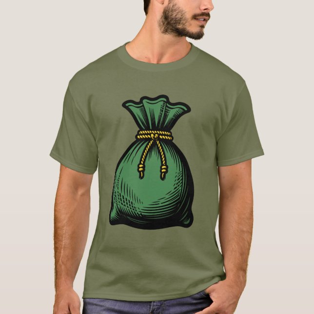 T-shirt Sac d'argent vert (Devant)