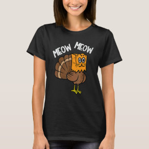 T-shirt Sac en papier dinde Miaou Chat de Thanksgiving Hom