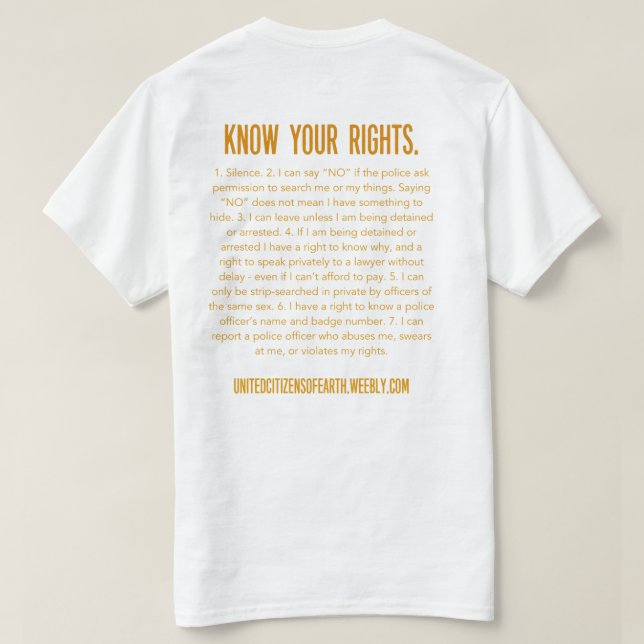 T-shirt Sachez vos droites (Design dos)