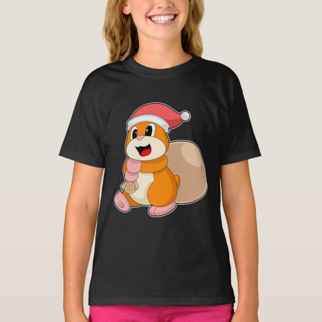 T-shirt Sacoche de Noël Hamster (Devant)