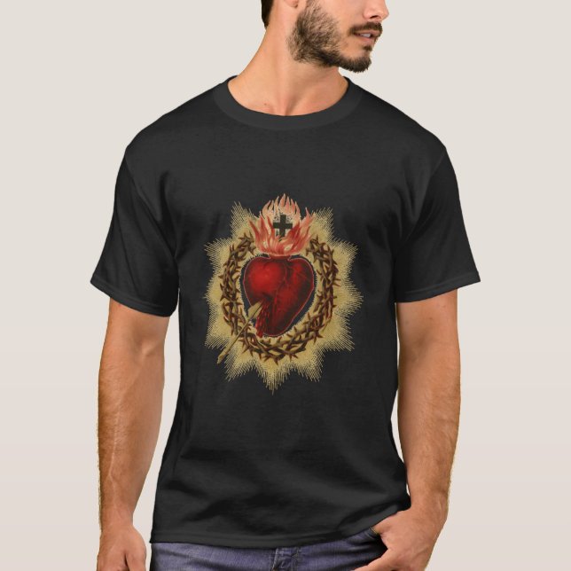 T-shirt Sacré Coeur Dans La Couronne Des Epines (Devant)
