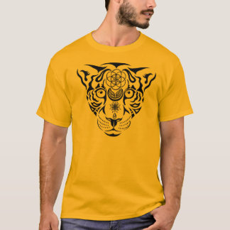 T-shirt sacré de léopard de la géométrie