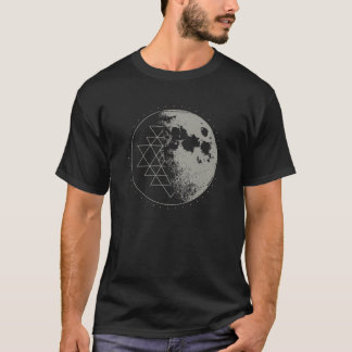 T-shirt Sacred Geometry Sri Yantra Moon Psychedelic Vintag