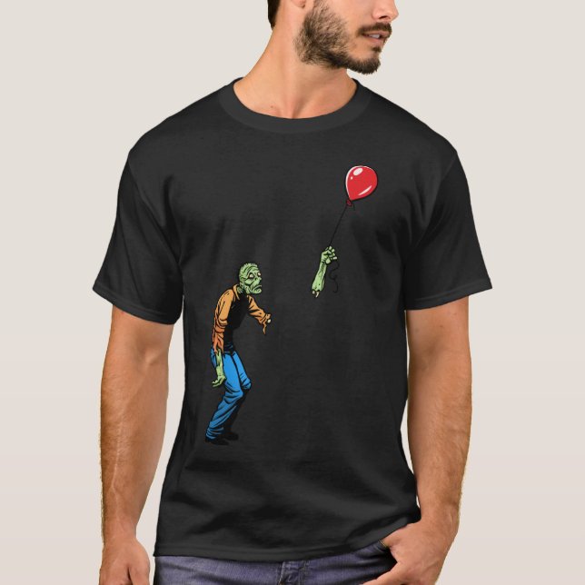 T-shirt Sad Zombie with Balloon funny funny (Devant)