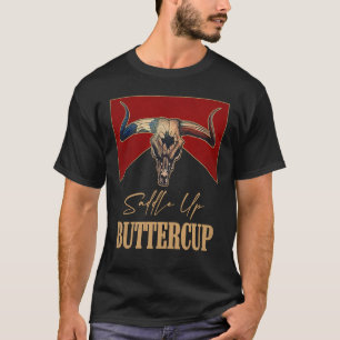 T-shirt Saddup Buttercup Vintage Bull Skull Western Lif