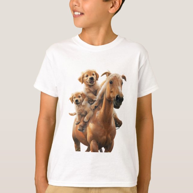 T-shirt Saddup for Smiles with Golden Retriever Cubs (Devant)
