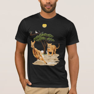 T-shirt safari africain faune lion cerf nature design