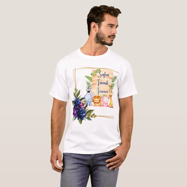 T-shirt Safari amis pour toujours (Devant entier)